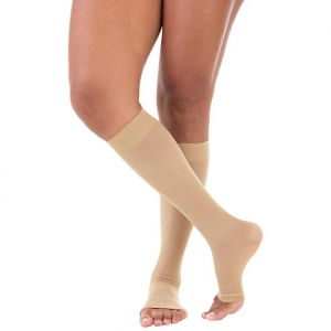 Meia de Compressão Comfortline AGH 20-30 mmHg Pé Aberto – Bege – Tamanho G