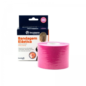 Bandagem Elástica Adesiva Incoterm Protape Rosa