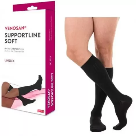 Meias Supportline Soft Venosan AD 18-22 mmHg Pé Fechado G Preto