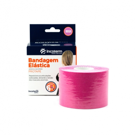 Bandagem Elástica Adesiva Incoterm Protape Rosa